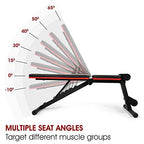 Yes4All Adjustable Weight Bench / Utility Weight Bench with Foldable  閳 Weight Capacity 400 lbs (Red)