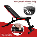 Yes4All Adjustable Weight Bench / Utility Weight Bench with Foldable  閳 Weight Capacity 400 lbs (Red)