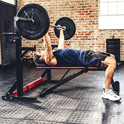 Yes4All Adjustable Weight Bench / Utility Weight Bench with Foldable  閳 Weight Capacity 400 lbs (Red)
