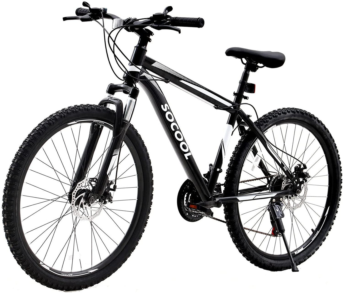 26 Inch Mountain Bike, 21 Speed Bicycle with Full Suspension, Adult Road Offroad City Bike, Full Suspension MTB Cycling Road Racing with Anti-Slip Double Disc Brake for Men Women [US in Stock]