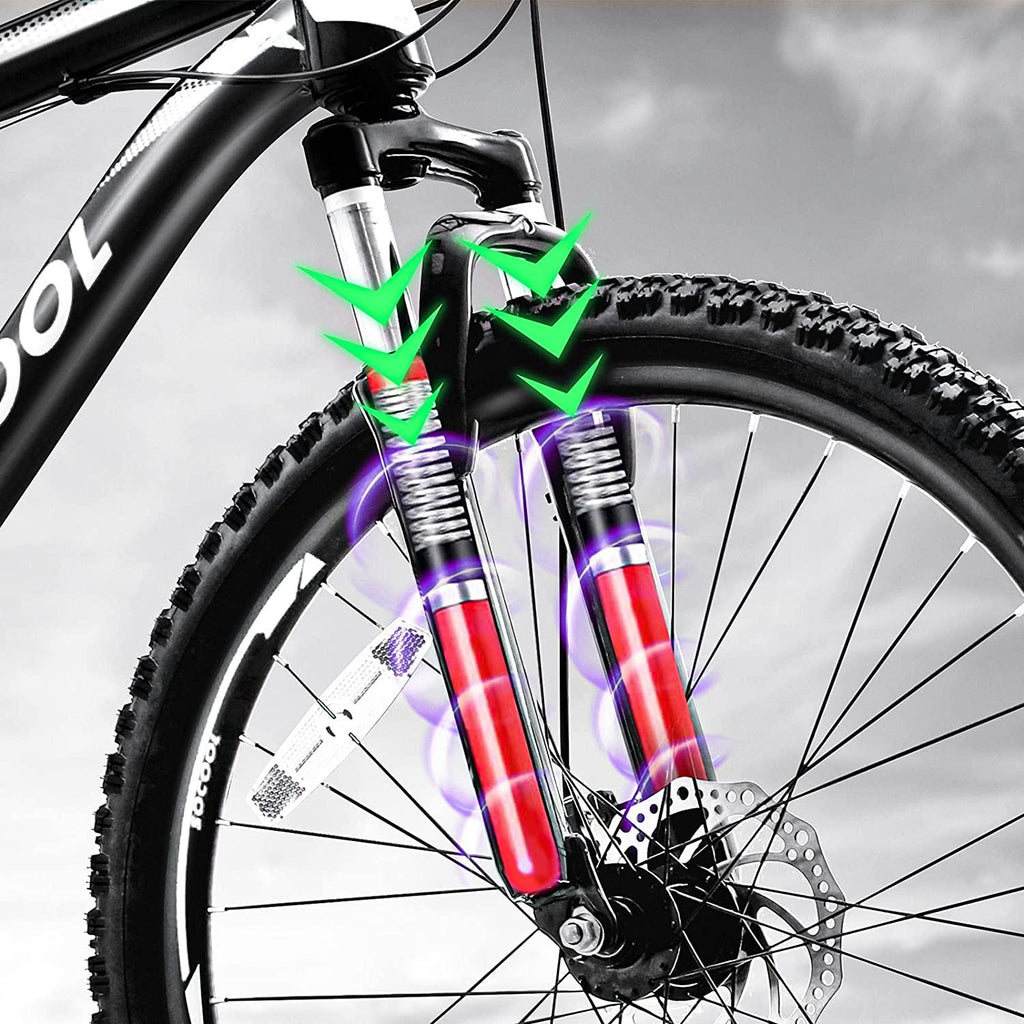 26 Inch Mountain Bike, 21 Speed Bicycle with Full Suspension, Adult Road Offroad City Bike, Full Suspension MTB Cycling Road Racing with Anti-Slip Double Disc Brake for Men Women [US in Stock]