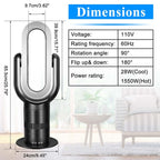 26-inch Bladeless Tower Fan, Heater &amp; Coolingn Combo, with Remote Control, Black