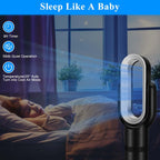 26-inch Bladeless Tower Fan, Heater &amp; Coolingn Combo, with Remote Control, Black