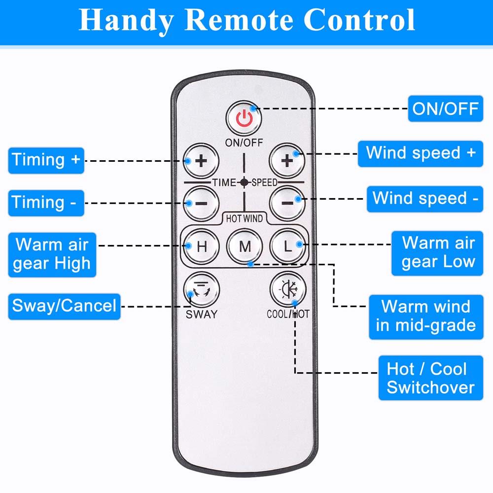 26-inch Bladeless Tower Fan, Heater &amp; Coolingn Combo, with Remote Control, Black