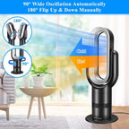 26-inch Bladeless Tower Fan, Heater &amp; Coolingn Combo, with Remote Control, Black