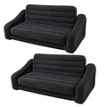 Queen Size Dark Gray Inflatable Pull Out Futon Sofa Couch Bed (2-Pack)