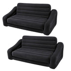 Queen Size Dark Gray Inflatable Pull Out Futon Sofa Couch Bed (2-Pack)