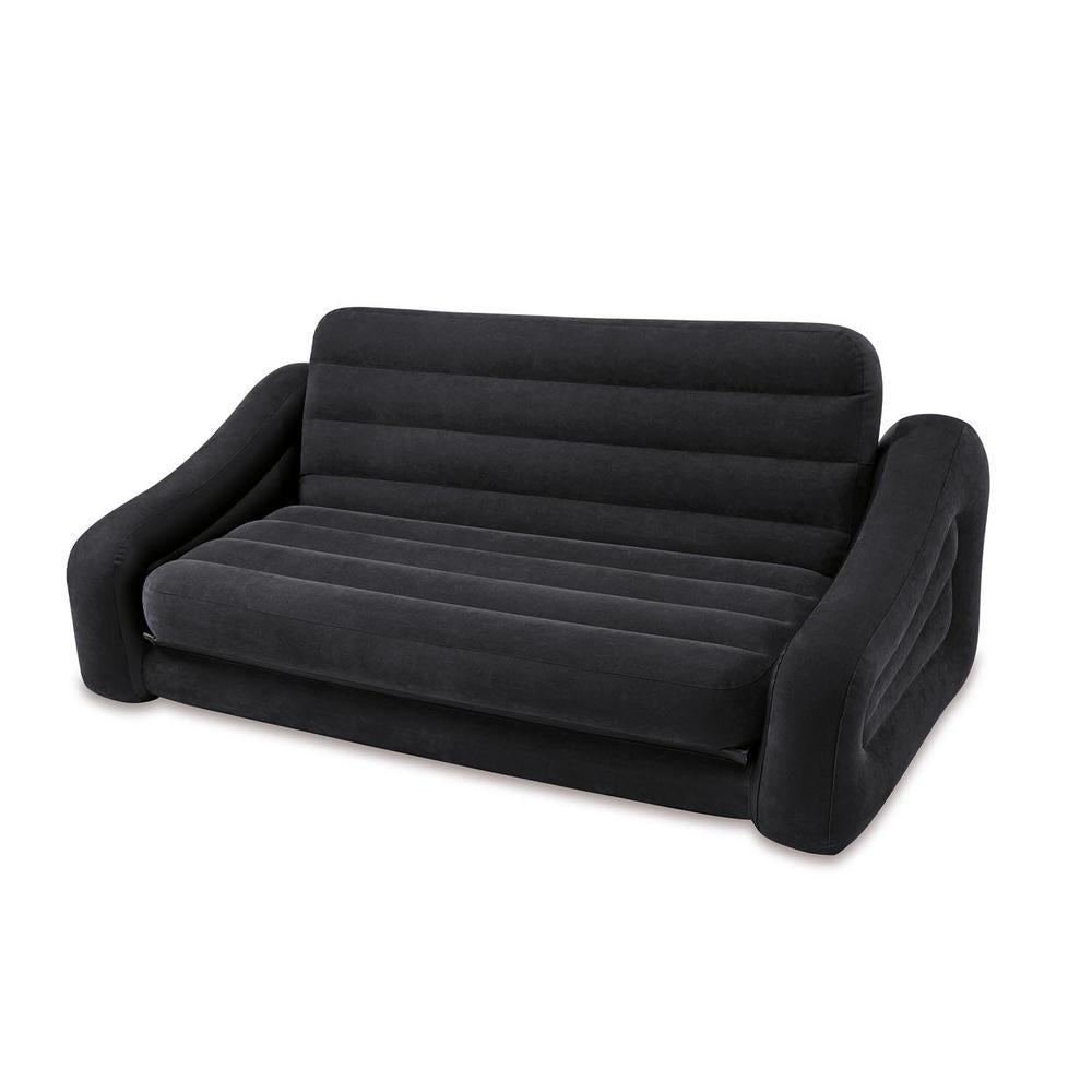 Queen Size Dark Gray Inflatable Pull Out Futon Sofa Couch Bed (2-Pack)