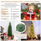 Costway 6FT Pre-Lit Hinged Artificial Christmas Tree w/ 648 Tips &amp; 270 Multicolor Lights