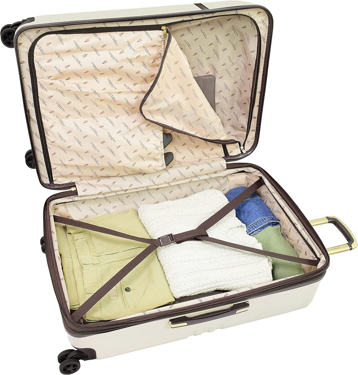 Brentwood II 25" Expandable HARDSIDE Spinner, Cream, Inch
