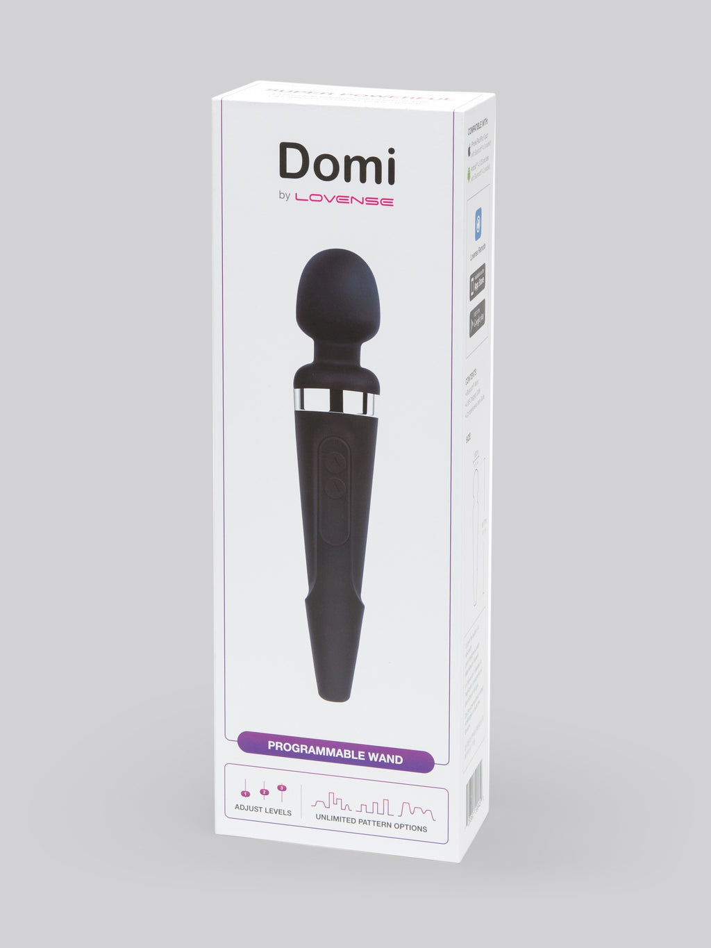Lovense Domi 2 App Controlled Rechargeable Mini Wand Vibrator, Black