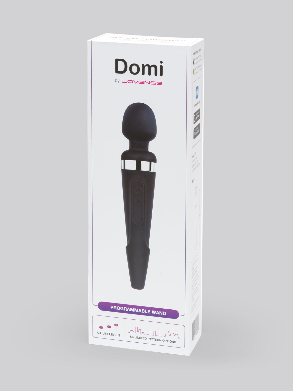 Lovense Domi 2 App Controlled Rechargeable Mini Wand Vibrator, Black