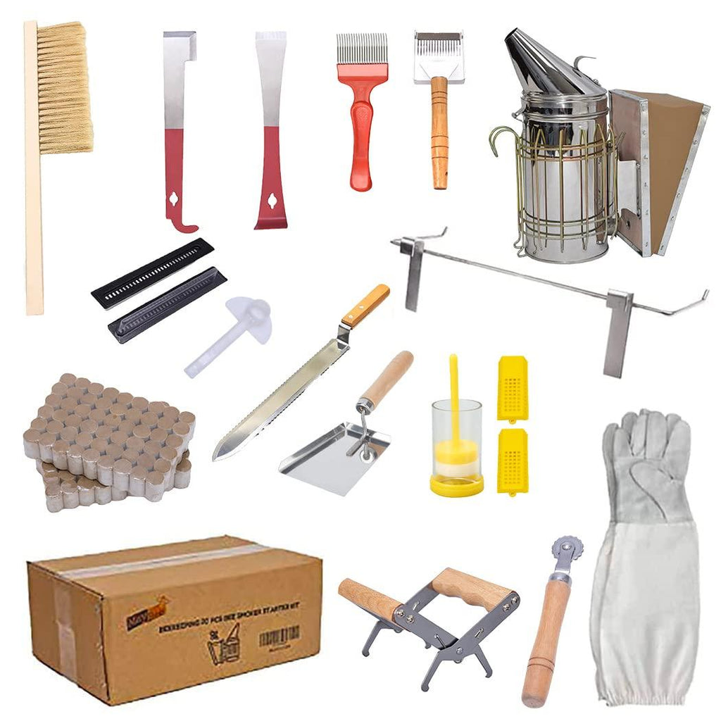 maybee beehive starter kit 10-frame beehive kit wax coated bee hives and supplies wax coated bee hives and supplies starter kit including beekeepig tools (10 frame)