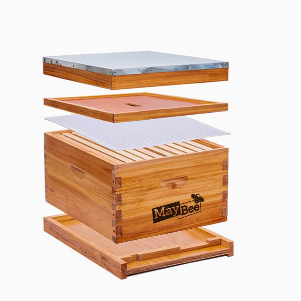 maybee beehive starter kit 10-frame beehive kit wax coated bee hives and supplies wax coated bee hives and supplies starter kit including beekeepig tools (10 frame)