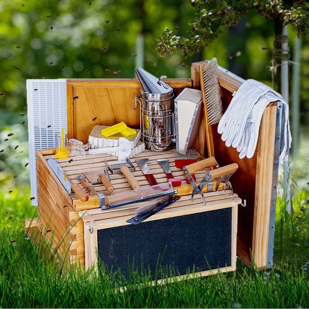 maybee beehive starter kit 10-frame beehive kit wax coated bee hives and supplies wax coated bee hives and supplies starter kit including beekeepig tools (10 frame)