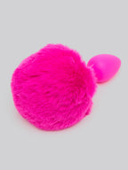 Playful Silicone Small Bunny Tail Butt Plug, Pink