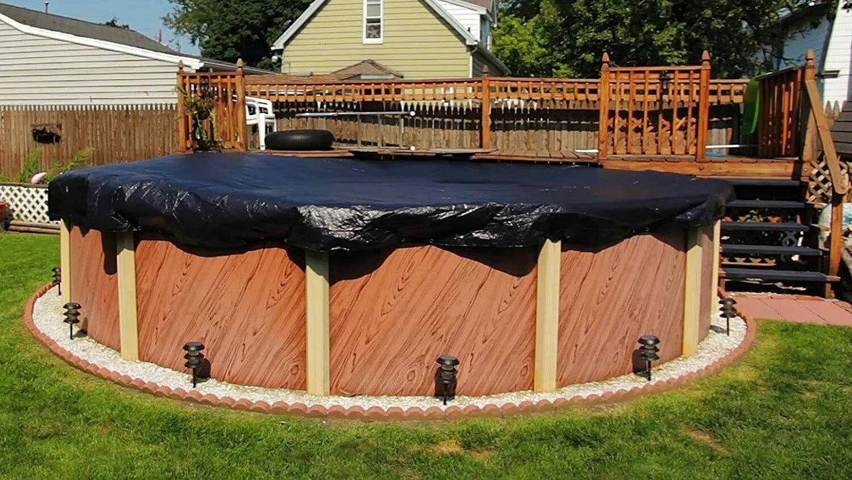 buffalo blizzard deluxe round above ground swimming pool winter cover