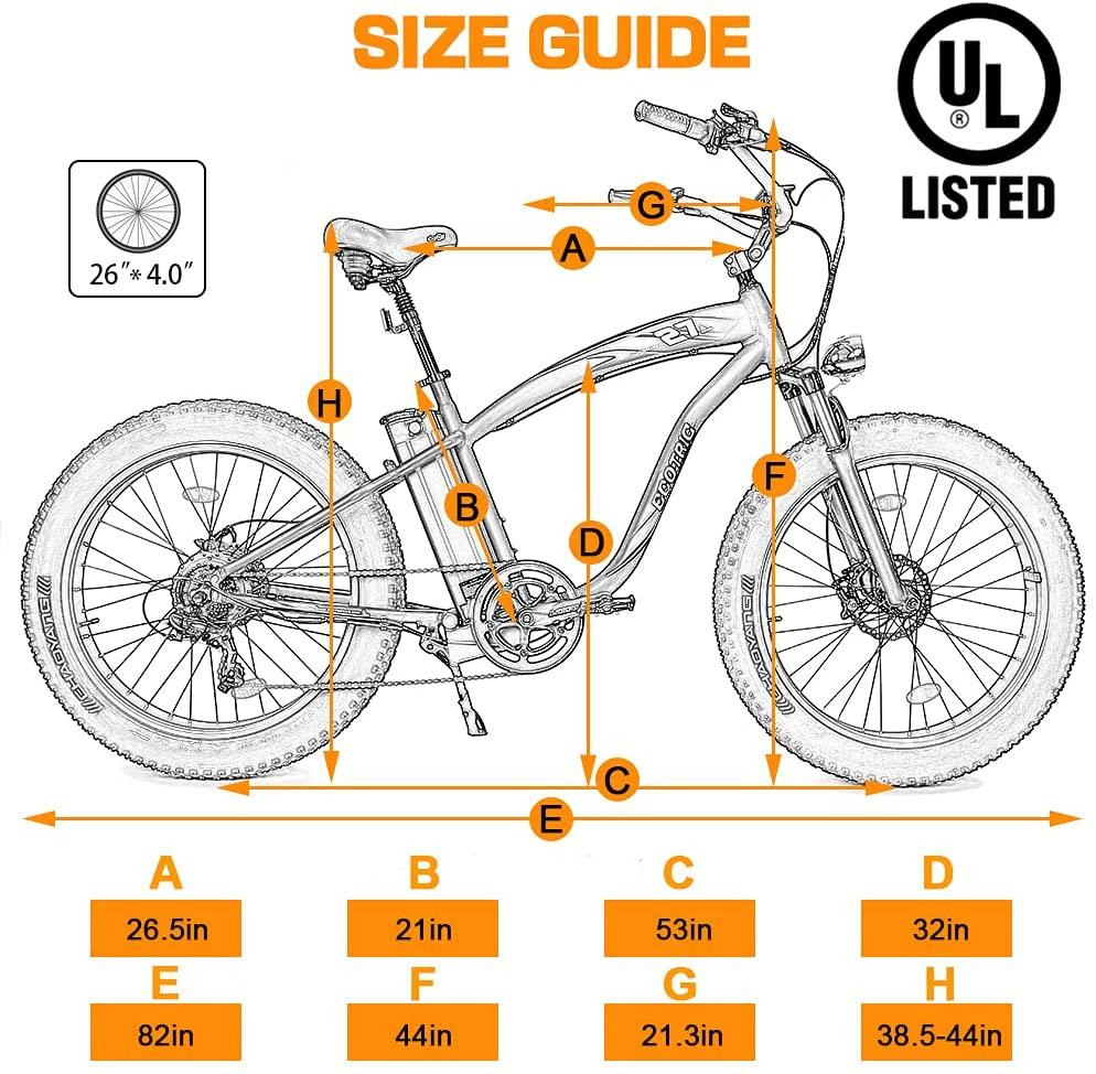 UL Certified - Powerful Bike Fat Tire Electric Bicycle 26" Aluminium Frame Suspension Fork Beach Snow Mountain Electric Bicycle 750W Motor 48V/13AH Ebike Removable Lithium Battery