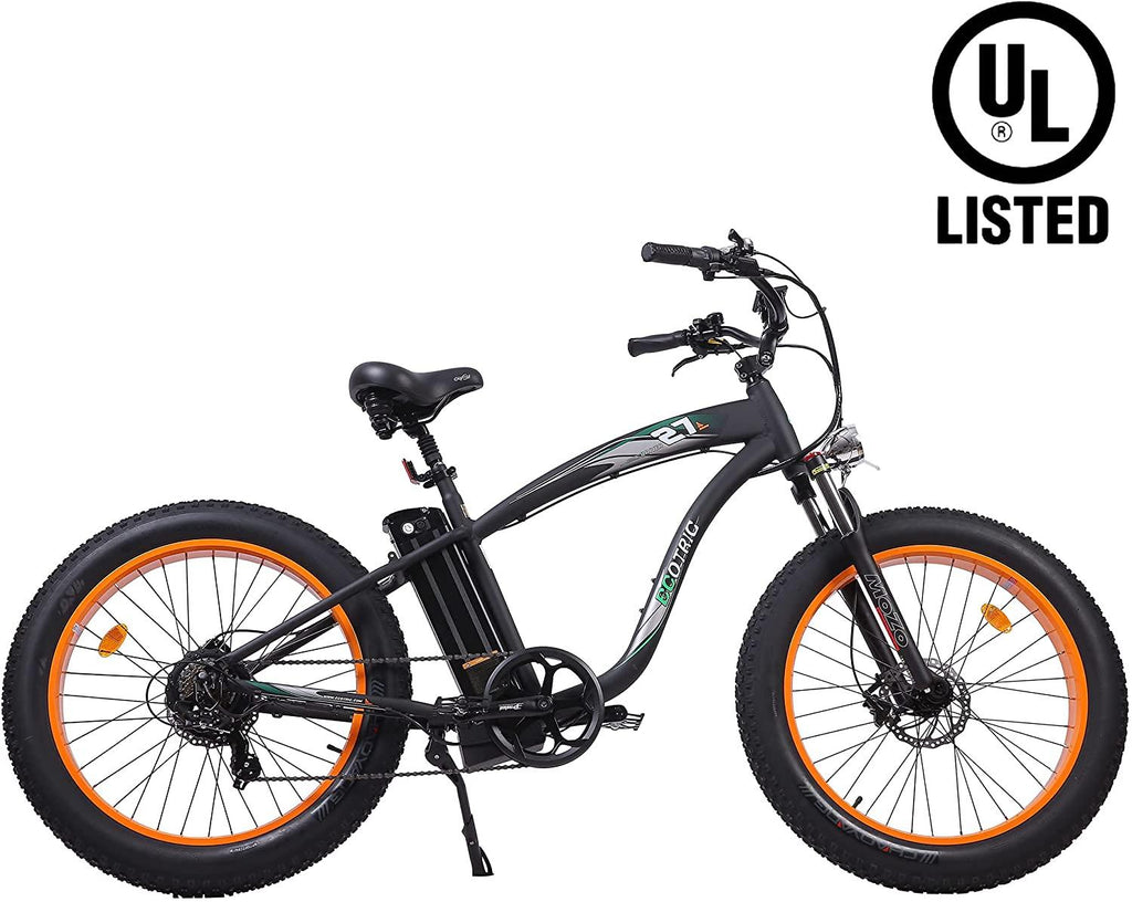 UL Certified - Powerful Bike Fat Tire Electric Bicycle 26" Aluminium Frame Suspension Fork Beach Snow Mountain Electric Bicycle 750W Motor 48V/13AH Ebike Removable Lithium Battery