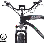 UL Certified - Powerful Bike Fat Tire Electric Bicycle 26" Aluminium Frame Suspension Fork Beach Snow Mountain Electric Bicycle 750W Motor 48V/13AH Ebike Removable Lithium Battery