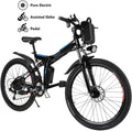 Yiilove 26'' Electric Bicycle Electric Mountain Bike for Adult with 36V Lithium-Ion Battery 250W Powerful Motor 21 Speed Ebike (Black Blue)
