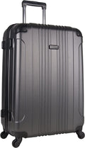 Out Of Bounds Luggage Collection Lightweight Durable Hardside 4-Wheel Spinner Travel Suitcase Bags, Charcoal, 28-Inch Checked