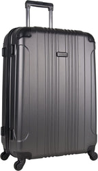Out Of Bounds Luggage Collection Lightweight Durable Hardside 4-Wheel Spinner Travel Suitcase Bags, Charcoal, 28-Inch Checked