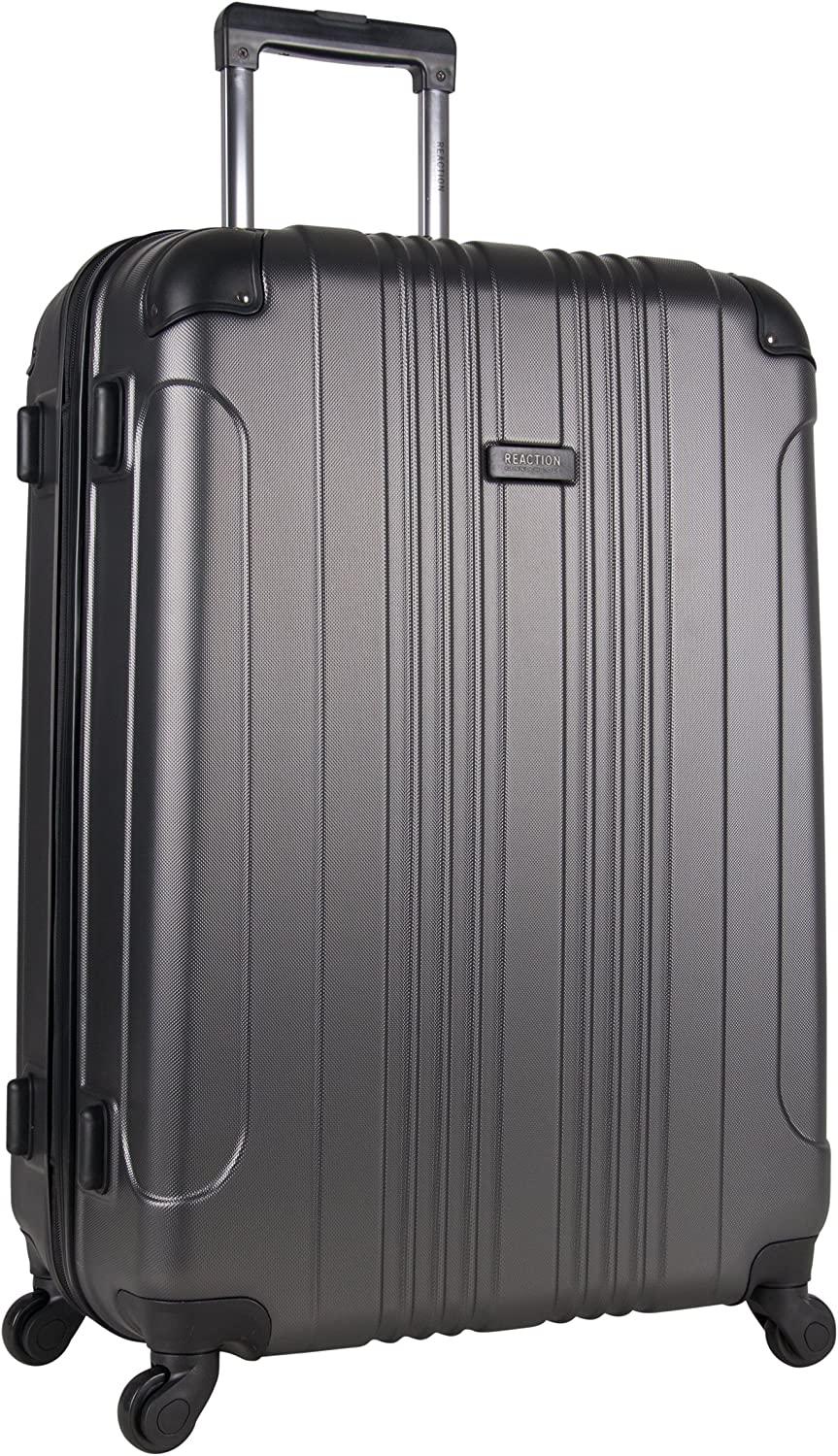 Out Of Bounds Luggage Collection Lightweight Durable Hardside 4-Wheel Spinner Travel Suitcase Bags, Charcoal, 28-Inch Checked