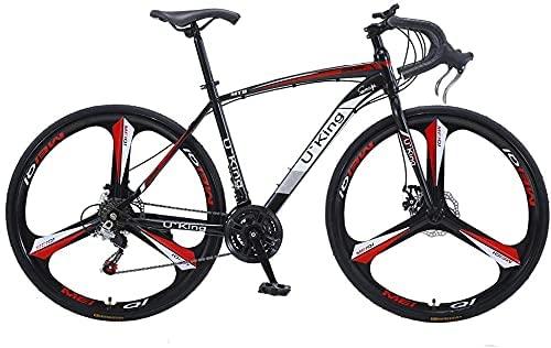 Road Bike 700C Wheels Racing Bicycle with 21 Speed  Derailleur, Dual Disc Brake, Lightweight Outdoor Cycling for Men, Women, Adults