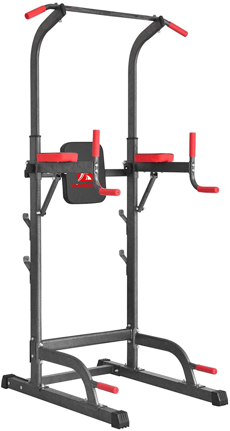 Power Tower with Cushion Home Gym Adjustable Height Pull-Up Station Dip Station Work Out Equipment