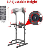 Power Tower with Cushion Home Gym Adjustable Height Pull-Up Station Dip Station Work Out Equipment