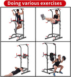 Power Tower with Cushion Home Gym Adjustable Height Pull-Up Station Dip Station Work Out Equipment
