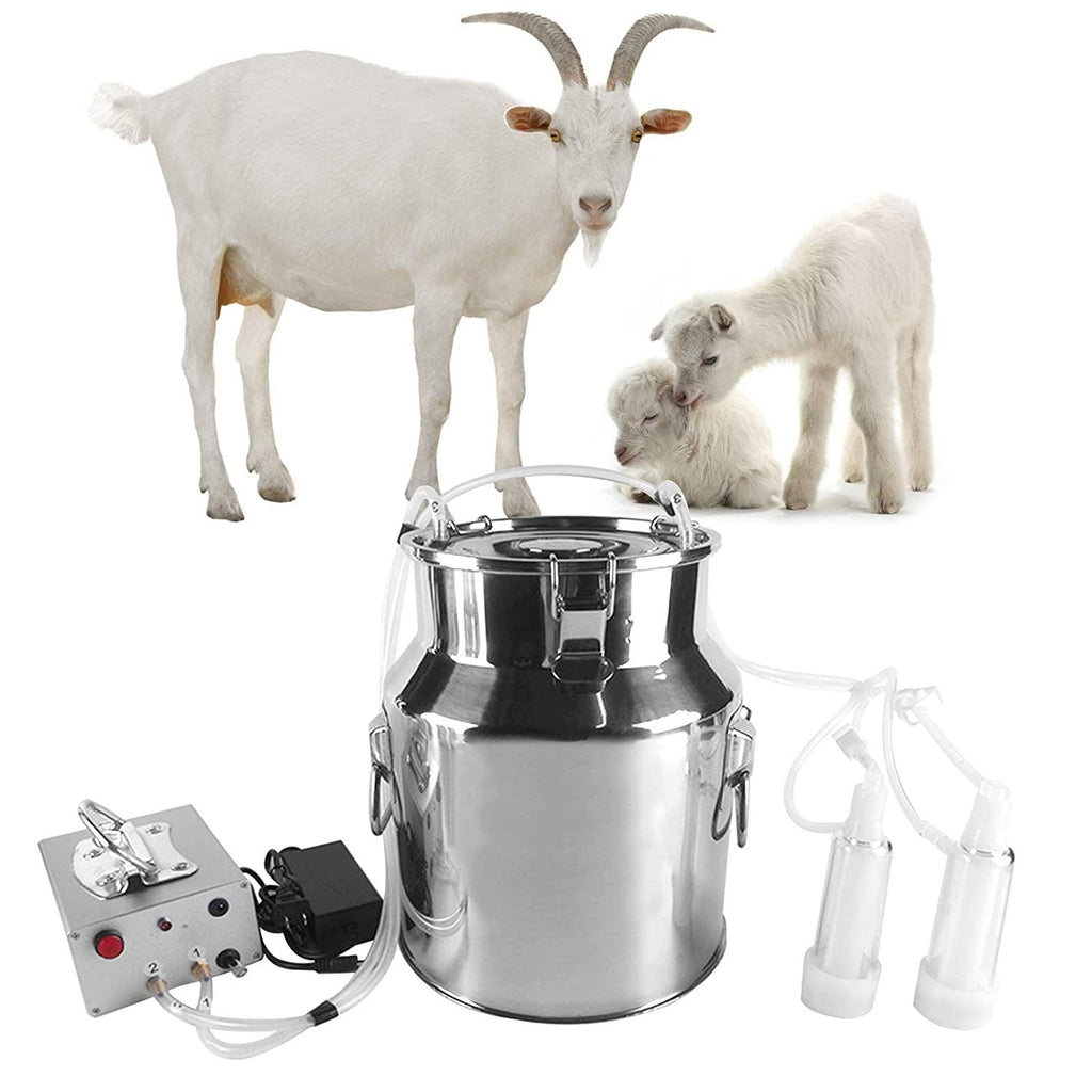 s smautop 14l electric pulsation milking machine single bucket piston vacuum pulsation milking machine goat milking supplies for cows cattle or sheep optional (use us plug)
