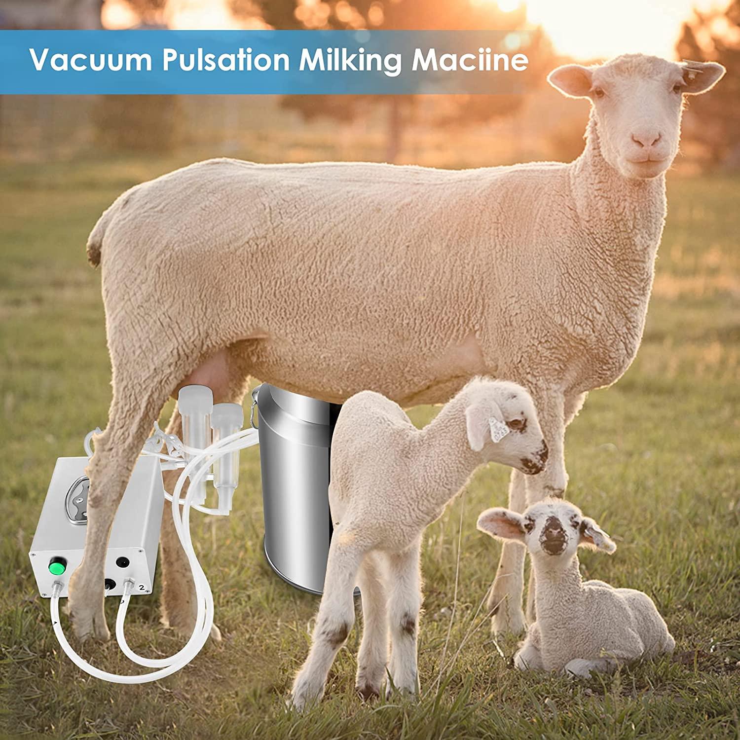 s smautop 14l electric pulsation milking machine single bucket piston vacuum pulsation milking machine goat milking supplies for cows cattle or sheep optional (use us plug)