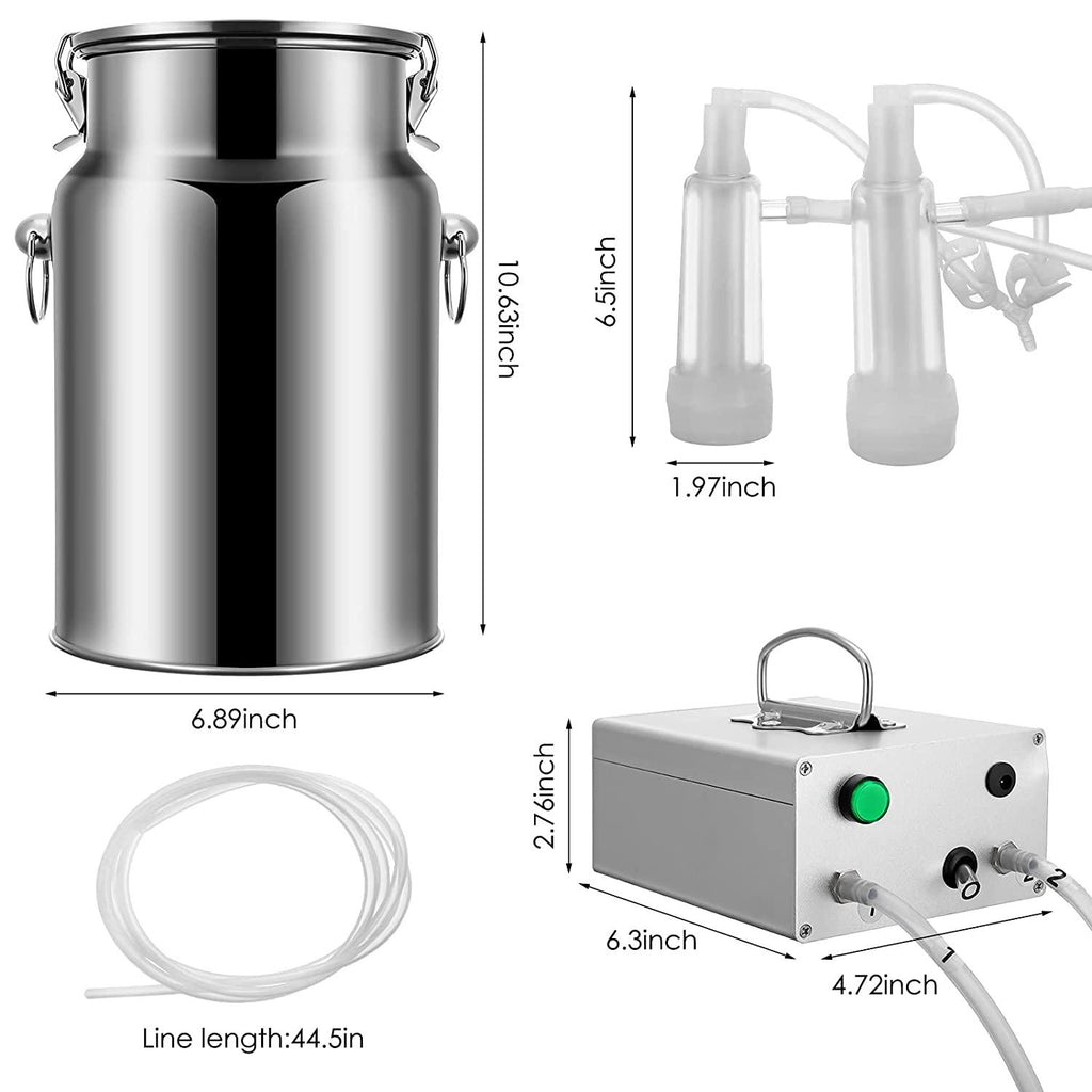 s smautop 14l electric pulsation milking machine single bucket piston vacuum pulsation milking machine goat milking supplies for cows cattle or sheep optional (use us plug)