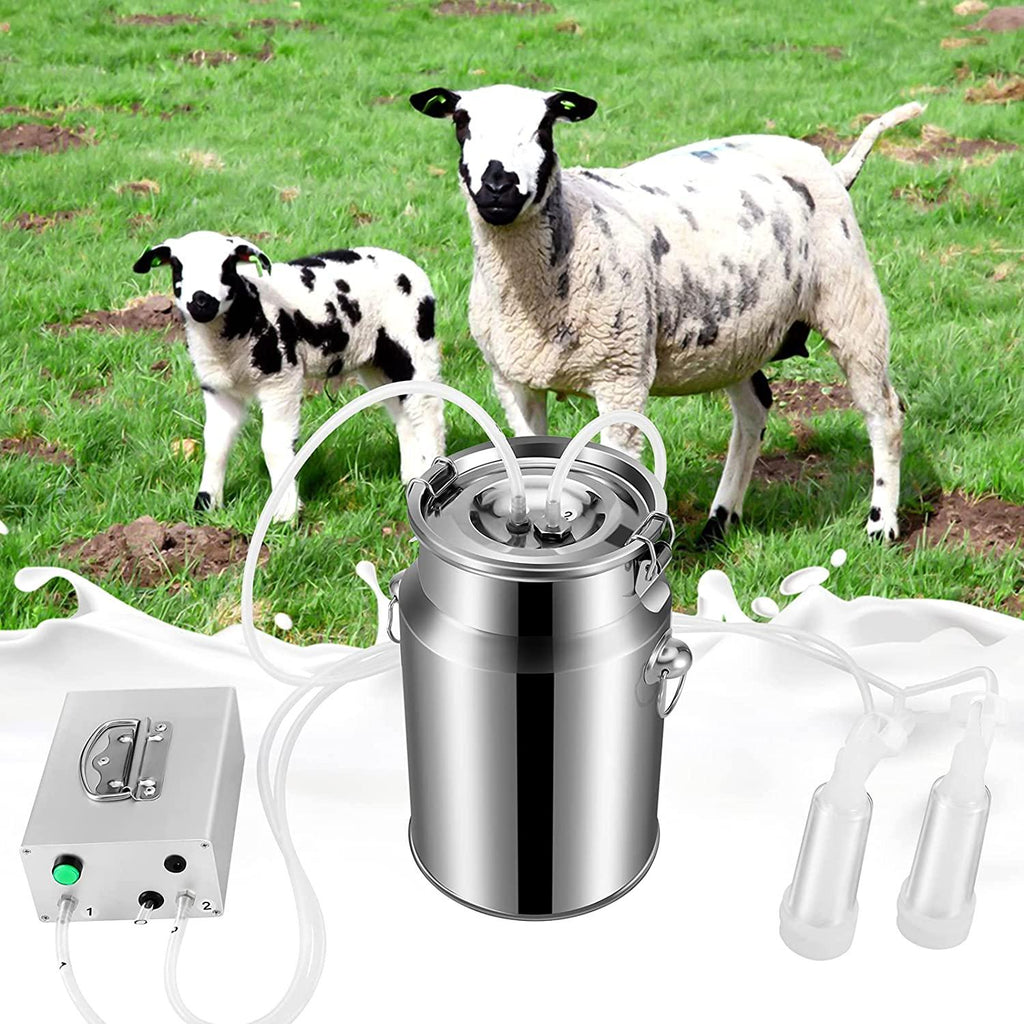 s smautop 14l electric pulsation milking machine single bucket piston vacuum pulsation milking machine goat milking supplies for cows cattle or sheep optional (use us plug)