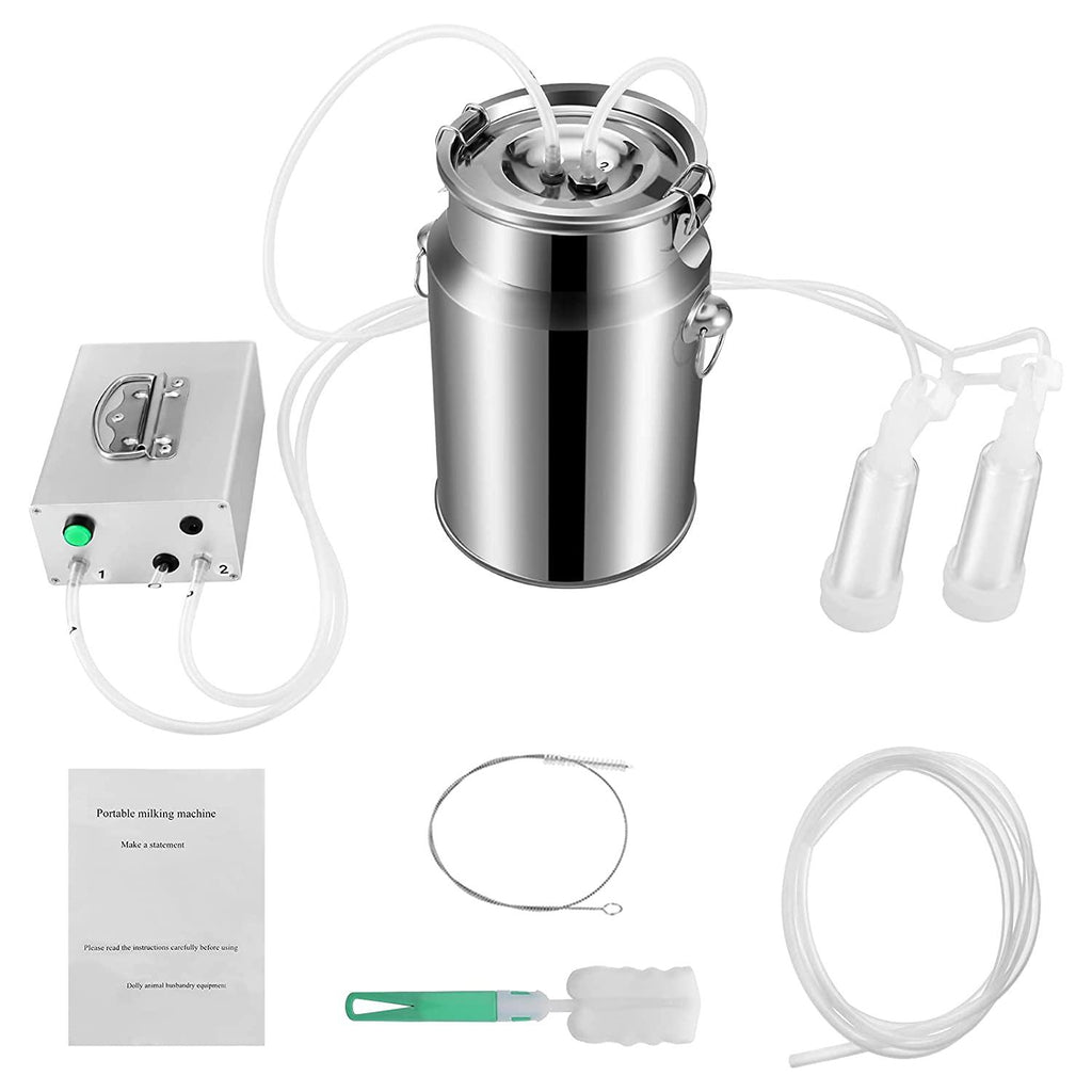 s smautop 14l electric pulsation milking machine single bucket piston vacuum pulsation milking machine goat milking supplies for cows cattle or sheep optional (use us plug)