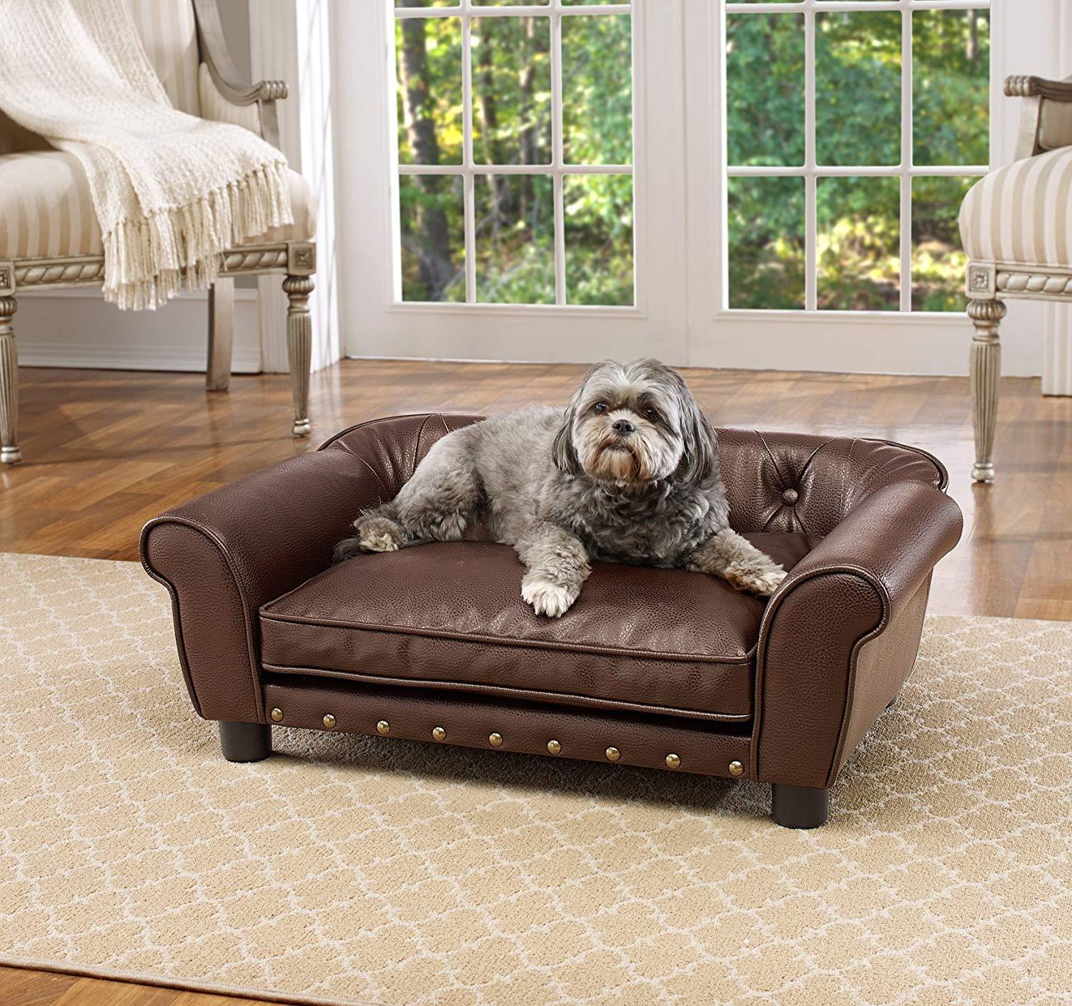 Enchanted Home Pet Brown Brisbane Tufted Pet Bed
