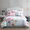 Riverbrook Home 7 pc Comforter Set, King, Spa/Blush, Ridgely, Printed, Polyfil Filling