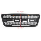 2004-2008 F150 Ford Black Raptor Style Black Front Mesh Hood Grill Grille Replacement With LED Generic