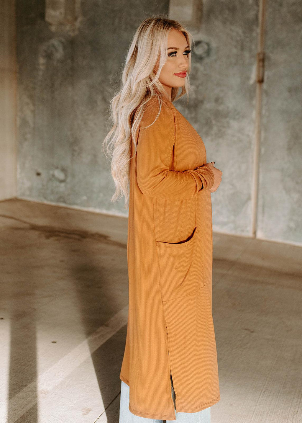 long pocket cardigan