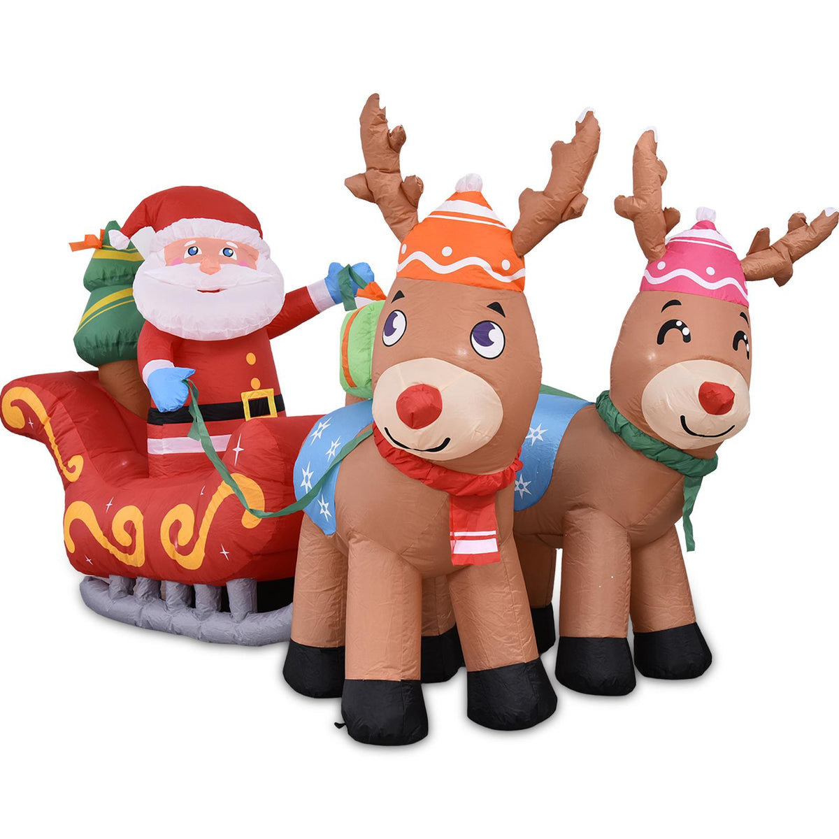 Megawheels Inflatable doll Christmas Inflatable Santa Claus Reindeer Outdoor LED Light