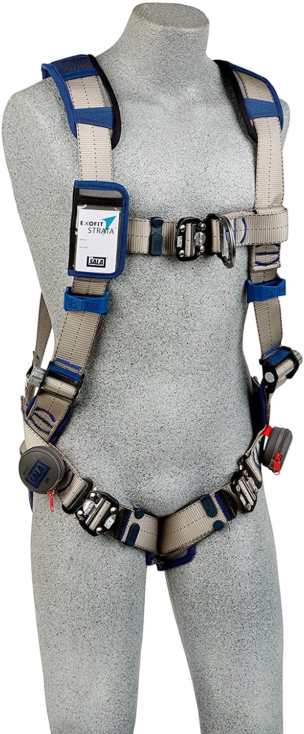 3M DBI-Sala Exofit STRATA Vest-Style Climbing Harness 1112506, Grey, Blue, Medium, 1 Ea