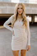 button mini dress - beige