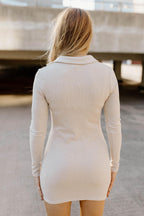 button mini dress - beige