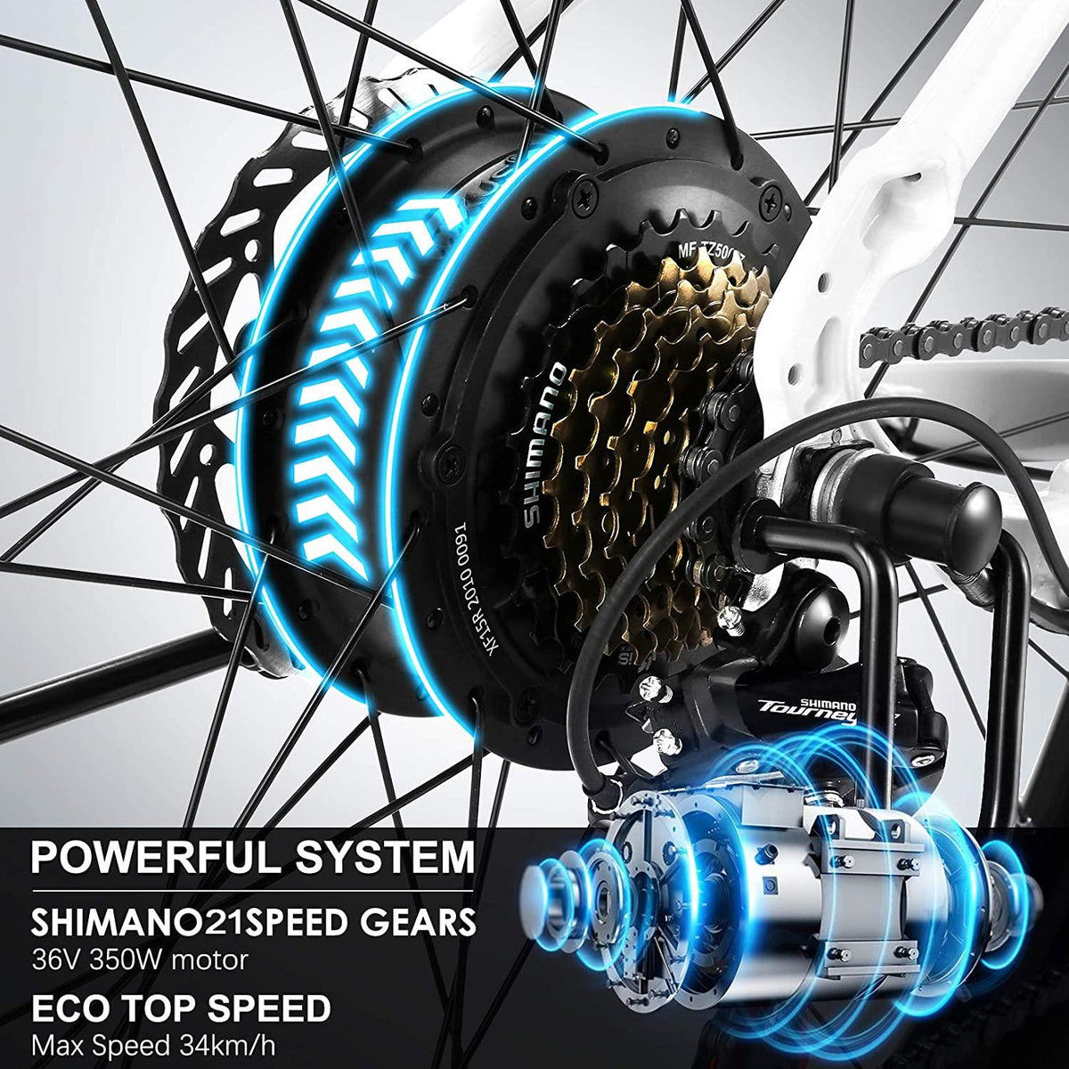 27.5" Electric Bike for Adults,36/48V Electric Bicycle/Mountain Ebike/Commuter Electric Bike 350W with Removable Lithium Battery,Professional 7 Speed Gears,Fat Tire Electric Bike for Women&amp; Men