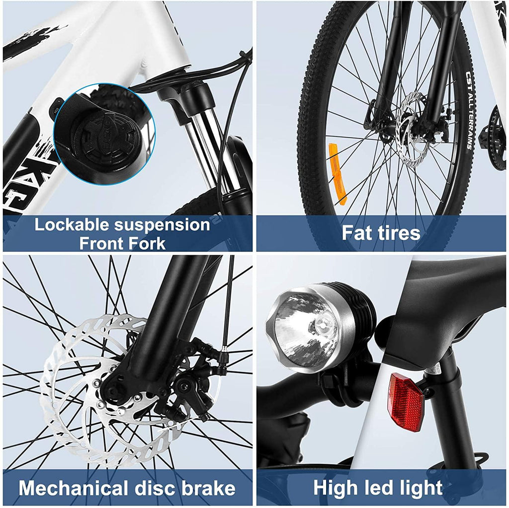 27.5" Electric Bike for Adults,36/48V Electric Bicycle/Mountain Ebike/Commuter Electric Bike 350W with Removable Lithium Battery,Professional 7 Speed Gears,Fat Tire Electric Bike for Women&amp; Men