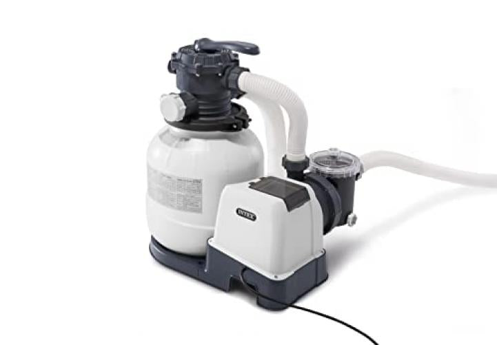 intex 26645eg sx2100 krystal clear sand filter pump for 12in, light grey