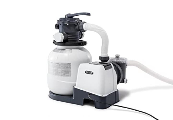 intex 26645eg sx2100 krystal clear sand filter pump for 12in, light grey