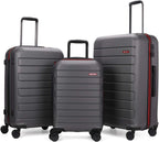 Hardside Spinner, Carry-On, Wear-resistant, scratch-resistant Suitcase 20''24''28''set Luggage with Wheels (3-piece Set, Grey color)